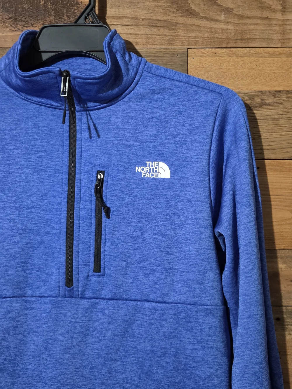 The North Face Men's S Blue Heather Performance Fleece Half Zip Pullover Sweater